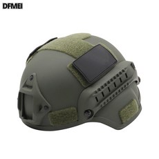 DFMEI MICH2000戰術頭盔 成人行動版戰術訓練頭盔CS騎行戶外運動軍迷, 1個, 軍綠色:均碼