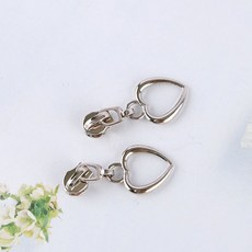 쏘잉갤러리 하트링 - 3호 코일 일반 지퍼 슬라이더, 1개, 실버(100개)