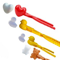 造型雪球夾組 4款, 大鴨子款+大愛心款+小鴨子款+小熊款