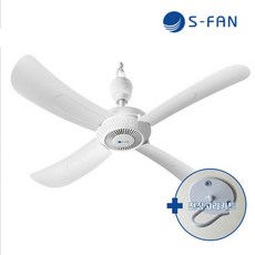 실링팬 천장 선풍기 S-FAN50 + 천장고리키트 세트 캠핑 서큘레이터 타프팬 공기순환, 화이트