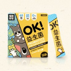 OK! 益生菌 貓狗適用 65億活菌 國際專利菌株 0%人工添加物, 1個, 腸道健康/乳酸菌, 30份