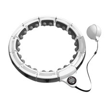 可拆卸智能計數按摩呼啦圈，適用不同腰圍，全家適用，緊貼腰部不滑落, 白, 1個, 45kg