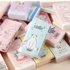 創意學生可愛迷你手帕紙學生卡通有圖案獨立包裝印花紙巾直銷包郵, 1個, 卡通隨機10包