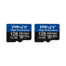 PNY 128GB PRO Elite 고내구성 C10 U3 V30 A2 microSDXC - 최대 34.4K 연속 녹화 시간 최대 100/90MB/s 읽기/쓰기 4K UHD, PNY 128GB PRO Elite 고내구성 C10 U