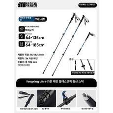 초경량 탄소섬유 등산 지팡이 여성용 핑크 트레킹 장비, 블루 2개 세트 [3K 탄소]