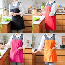 시원한 앞뒤 망사 앞치마 여름 원피스형 요양보호사 복지센터 식당, M, 오렌지(sfae251), 1개