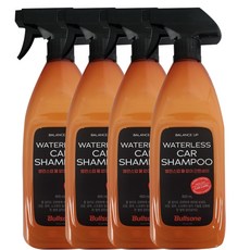불스원 밸런스 업 물없이간편세차 워터리스 카샴푸 세정 광택 코팅, 600ml, 4개