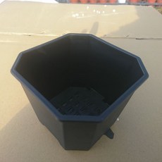 沅鈺農場 資材 黑色八角盆5號 - 園藝種植盆栽首選，耐用八角花盆, 1個