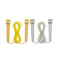 1+1 멍멍이 피규어 줄넘기 운동 다이어트 헬스 귀여운 시바견 생일 답례품 단체선물, 1세트, 옐로우+그레이