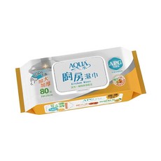 AQUA 廚房濕巾 加大加厚 80抽, 12個, 80