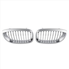 -BMW E46 3 시리즈 쿠페 카브리올레 2 도어 LCI 2003-2006 전면 후드 센터 신장 그릴 그릴 (크롬 단일 라인)