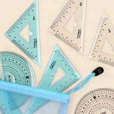 각도기 세트 삼각자 세트 구부러지는 자 세트 제도용 수학 도구 학생용, 1개, 상세페이지 참조