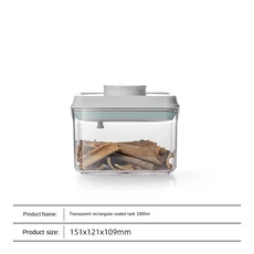 뚜껑이 있는 밀폐 식품 보관 기 탑 팝 원 단추 컨트롤 쌓을 수 건조 시리얼 팬트리, 10 14, 01 CHINA