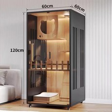 고양이 빌라 케 애완 철장 대형 고양이케 스마트 사용자 숨숨 격리장 반려묘 원목, 4 블랙 가로 600 세로 600 높이 1200mm 업, 자가설치, 1개