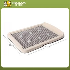 기둥이 있는 대형 플랫 개 변기 이중 격자 높이 물튀김 방지 애완 동물 용품, 1개