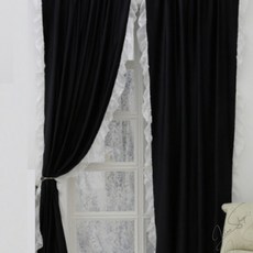 라움샵 100x130 암막커튼 2장 블랙 암막커튼아일렛