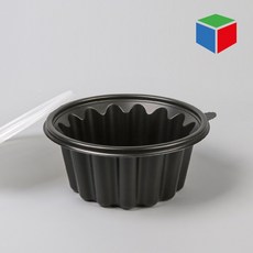 배달/포장 냉면용기 195파이/대 검정 200개 세트 (jH-195), 1세트
