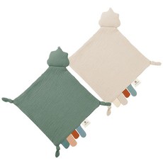 Insular Cloud Baby 남아 및 여아용 러비 담요 아기용 유기농 면 모슬린 안전 담요 부드럽고 통기성이 좋은 러비 수딩 타월 신생아 및 유아용 그린 & 카키 13