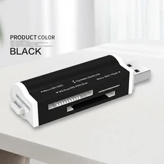 고속 USB 2.0 멀티 카드 리더기 마이크로 SD MMC MS PRO TF 호환 포맷 어댑터, 05 검정색