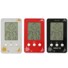 EDSDS液晶顯示溫溼度計電子鐘 EDS-A09 冷暖先知 娃娃臉顯示, 黑色, 1個