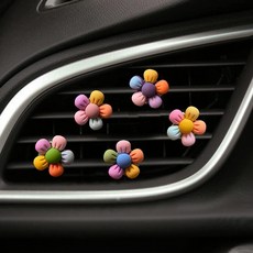 5피스 생생한 꽃 자동차 에어 벤트 클립 귀여운 자동차 인테리어 장식 액세서리 다채로운 자동차 참 공기 청정제 여아 여성용