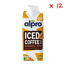 알프로 아이스드 커피 스타일 카라멜 소야 드링크, 12개, 250ml