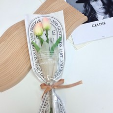 有感選物 韓系仿真鬱金香花束, 小束鬱金香-雙香檳, 1個