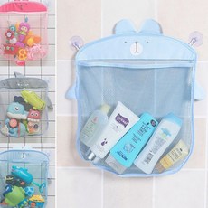 욕실 장난감 정리망 메쉬 세면용품 목욕 샤워 걸이형 정리함, 1개, 스카이