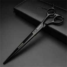 專業寵物美容剪刀7寸泰迪狗狗剪毛剪刀套裝 (平剪/V齒牙剪/翹剪/彎剪), 黑色7寸平剪, 1個