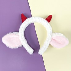 동물 머리띠 4 생일 파티 놀이공원 팬싸템 크리스마스 운동회 행사, 1개, A47염소-레드