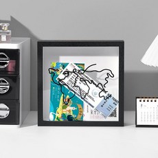 여행 티켓 보관함 여행기록 수납박스 포토 앨범 명함 수집 상자, 20x20cm, 1매, 블랙 1개