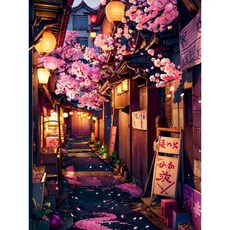 PhotoCustom Diy 프레임 페인트 숫자 키트로 마을 풍경 캔버스에 숫자로 그림