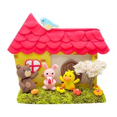 공작놀이 숲속 동물인형집 클레이 DIY키트 홈스쿨링 유아만들기 공예수업 클레이아트