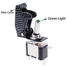 LED 토글 스위치 조명 제어 ON/OFF + 항공기 미사일 스타일 플립 업 커버 XW 20A 12V, 04 Green, 04 Green