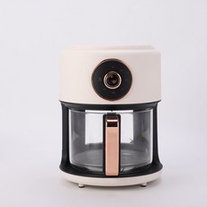 家用6L玻璃款空氣炸鍋, 6L旋鈕白 - 美規110V, 如圖
