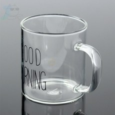 무지스토어 굿모닝 손잡이 유리컵 350ml 블랙 깔끔한맥주잔
