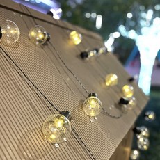 5cm大燈泡復古燈串 防水G40太陽能燈串 10m40燈 戶外露營氛圍裝飾燈, 1個, 10m40燈透明暖白-24V插電可串聯