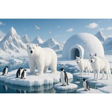 겨울실사스타일 현수막 겨울배경 실사사타일 대형 초대형 겨울배경 현수막 무료문구 무료디자인 가능 빠른 배송 유치원 어린이집, 북극풍경2