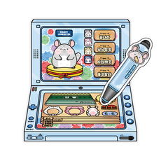 게임기에서 친칠라 키우기 DIY 스퀴시, 기본구성+손코팅지+양면테이프+투명테이프, 1개