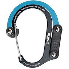 기어에이드 히어로클립 카라비너 클립 앤 후크 M 레드 1개 100716, 1 Pack, Medium, Black and Blue