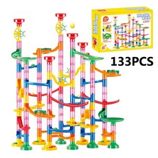 마블 런 레이스 트랙 빌딩 블록 어린이용 3D 메이즈 볼 롤 장난감 DIY 코스터 세트 크리스마스 선물 80 PC 105 109 133PC, [16] 133pcs(with box), 1개