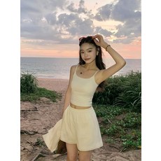 露背性感吊帶背心女自帶胸墊外穿性感美背顯白舒適打底短款上衣潮