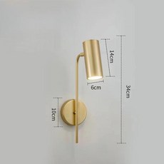 회전식 호텔 침실 벽 램프 철 프레임 플라스틱 그늘 독서 등 스위치 홈 장식 빛, 1. Gold