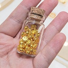 玻璃小豬金豆豆收納瓶, 1個, 小瓶子一隻裝約300顆（不含金豆子）