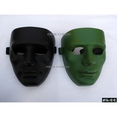野戰搖滾 克隆戰士防彈面具、面罩【黑色、綠色】生存遊戲專用，高強度耐衝擊，透氣舒適，可調節鬆緊，多種戶外運動適用, 黑色, 1個