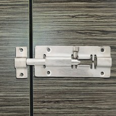 튼튼한 스텐 여닫이 대문 걸쇠 화장실 잠금 장치 울타리 빗장 잠금쇠 4인치 보조문잠금쇠, 1개