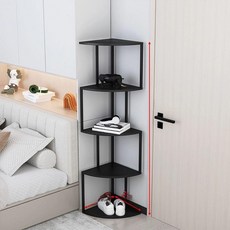 철제선반 진열대 책꽂이 철제 책상 거실 북선반 책장, 1단, F6 블랙 4단