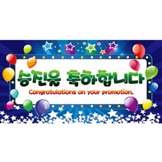 축하 현수막 대형 승진 블루 파티 가렌드 배너 용품