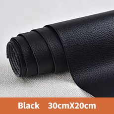 인조가죽시트지 가죽 수선패치 스티커 1롤 방수 방오 자가 접착 DIY 소파 가구 수리, [07] Black-30X20cm