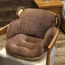 DZER 귀여운 캐릭터 의자 등받이 쿠션 겨울용 따뜻한 극세사 의자 방석